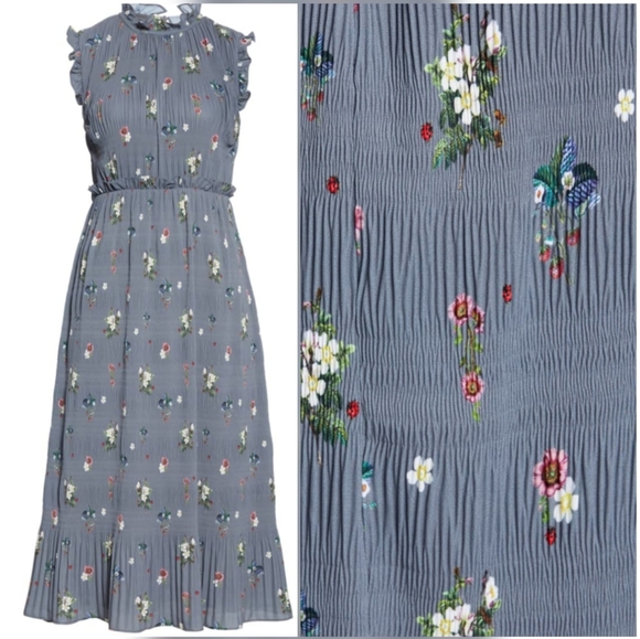 🍒NWT🍒 TED BAKER SMOCK MIDI DRESS - Picture 6 of 14